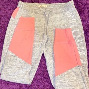Grey and Pink Hollister sweatpants